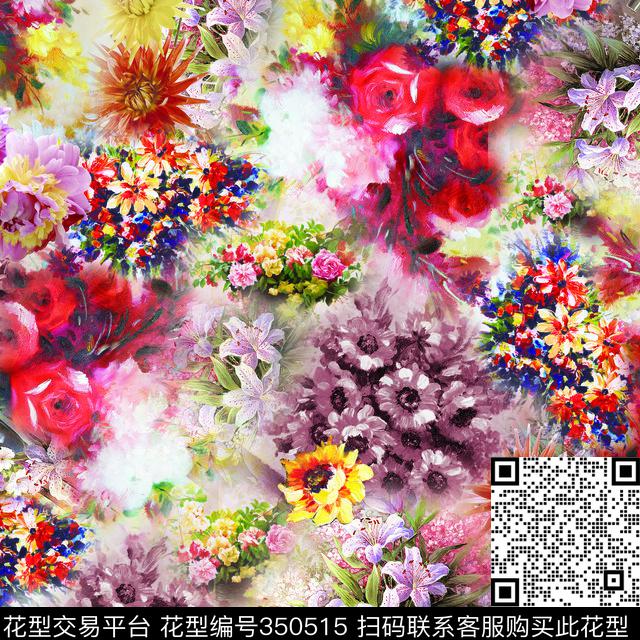 花卉数码印花华亿平台下载（图片编号: 350515） - 瓦栏（Walan）