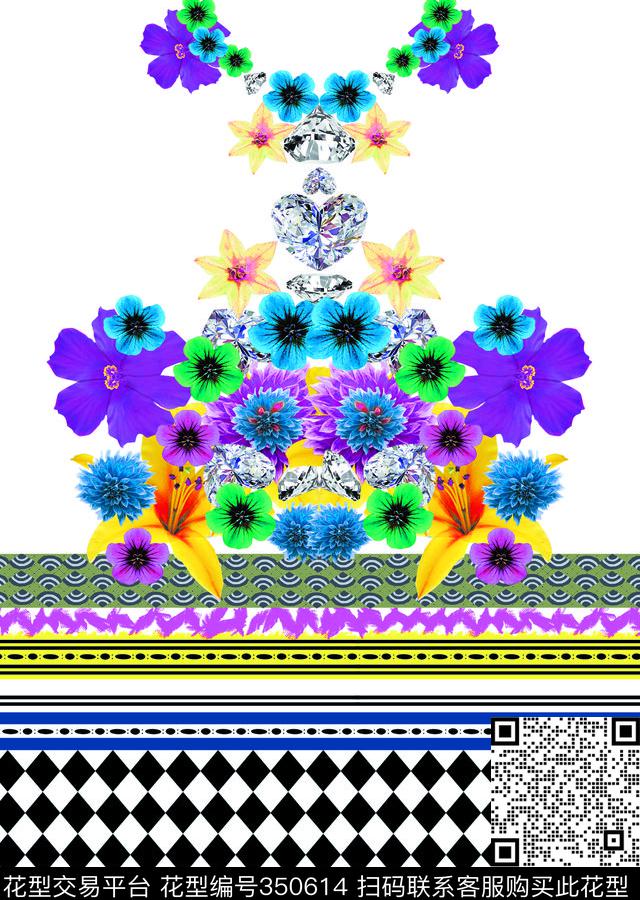 花卉数码印花华亿平台下载（图片编号: 350614） - 瓦栏（Walan）