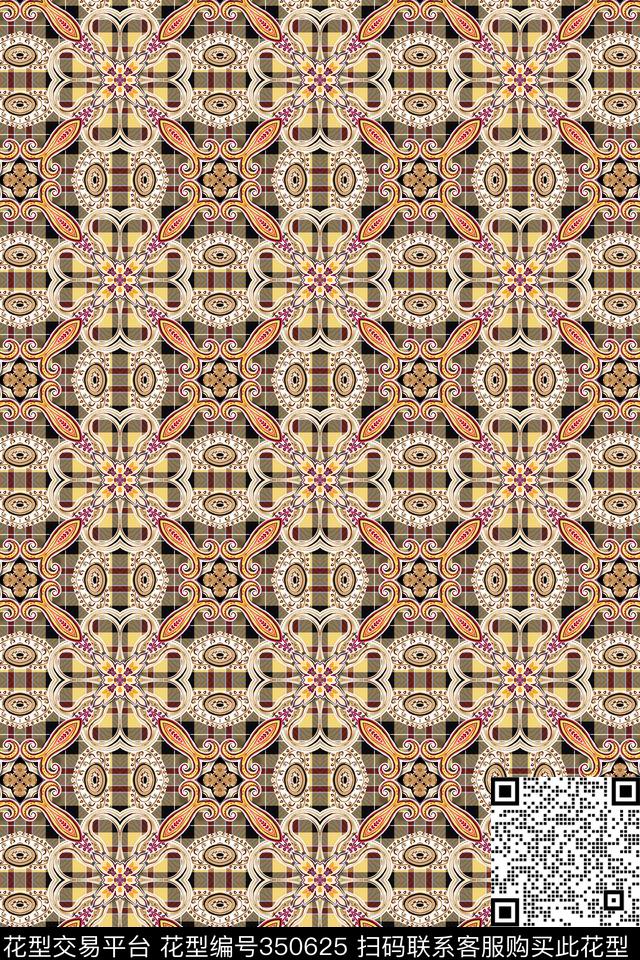 男装复古欧式花纹传统印花华亿平台下载（图片编号: 350625） - 瓦栏（Walan）
