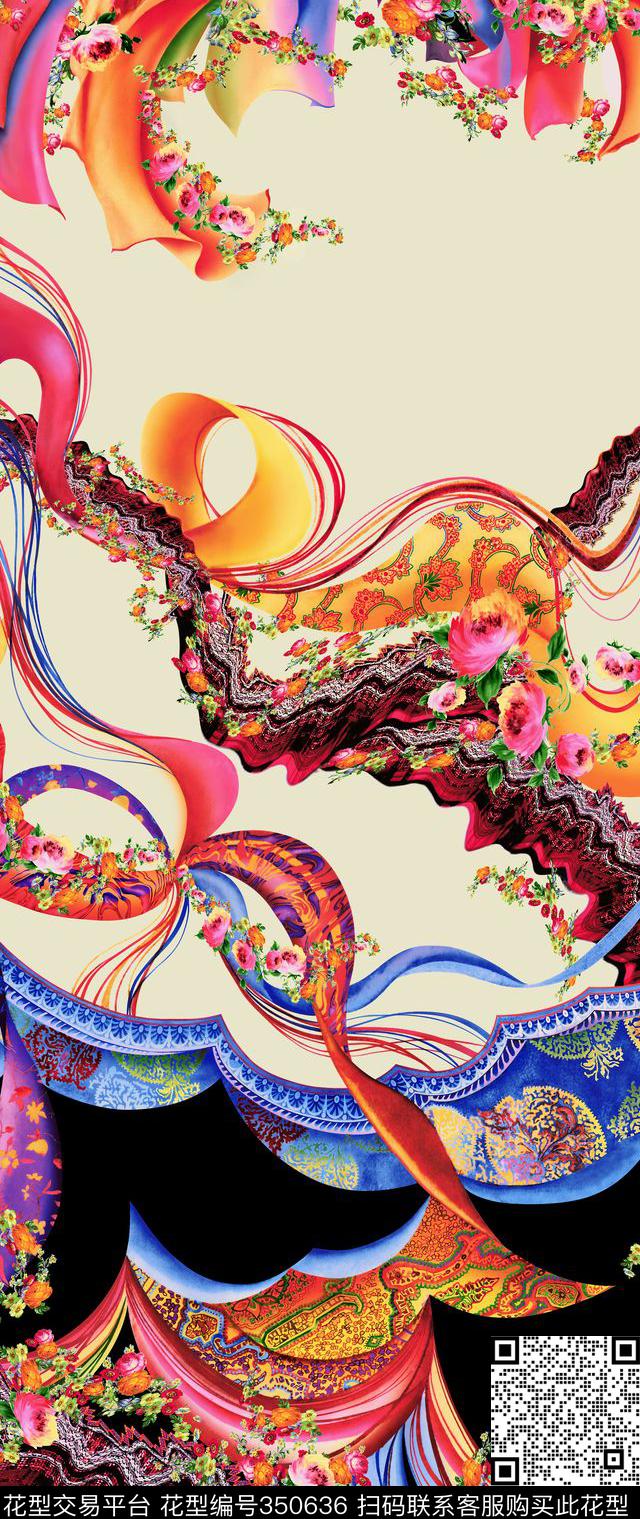 欧美大气时装数码印花华亿平台下载（图片编号: 350636） - 瓦栏（Walan）