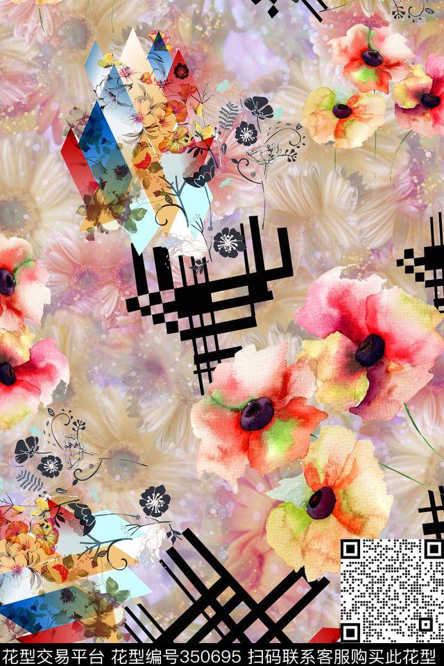 花卉数码印花华亿平台下载（图片编号: 350695） - 瓦栏（Walan）