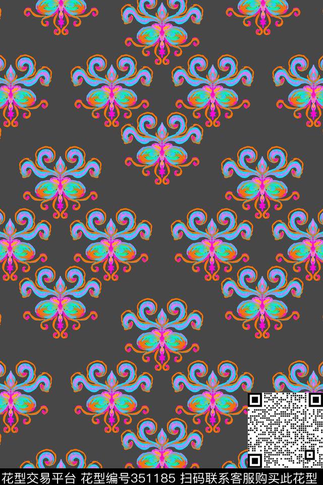 民族风部落图腾手绘传统印花华亿平台下载（图片编号: 351185） - 瓦栏（Walan）