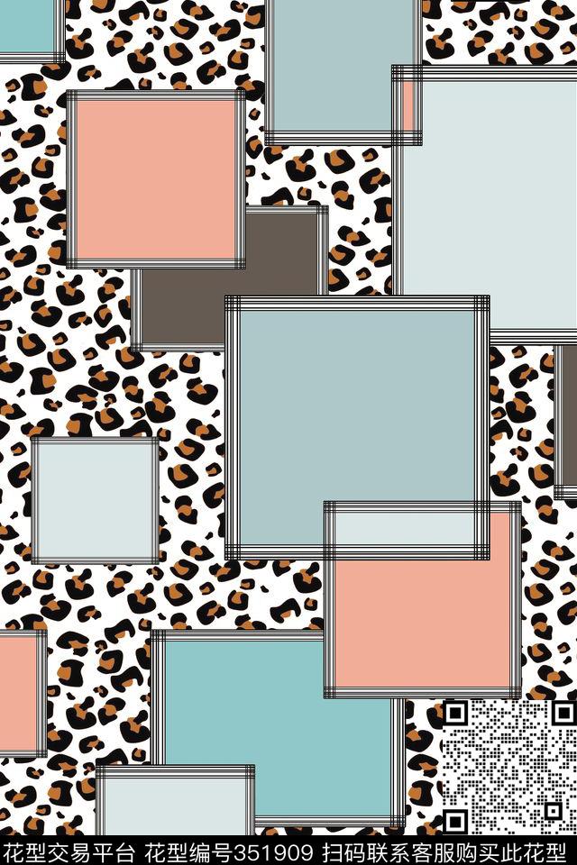 时尚豹纹方格传统印花华亿平台下载（图片编号: 351909） - 瓦栏（Walan）