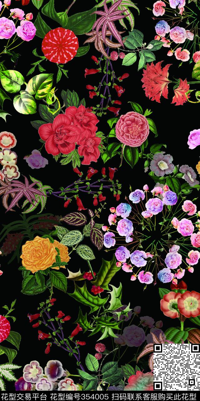 花卉数码印花华亿平台下载（图片编号: 354005） - 瓦栏（Walan）