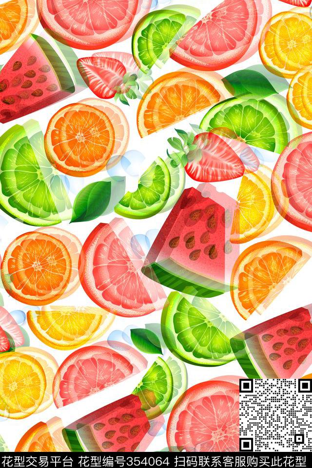 水果蔬菜田园风数码印花华亿平台下载（图片编号: 354064） - 瓦栏（Walan）