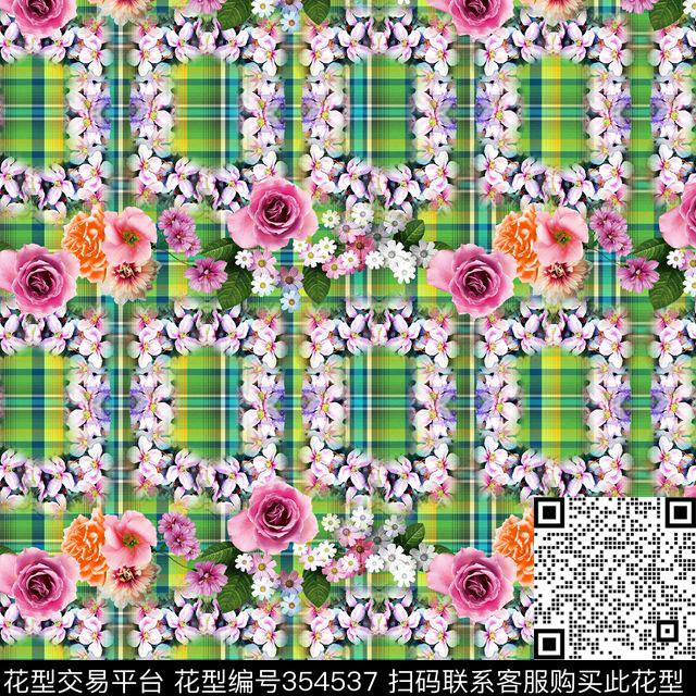 花卉几何抽象数码印花华亿平台下载（图片编号: 354537） - 瓦栏（Walan）
