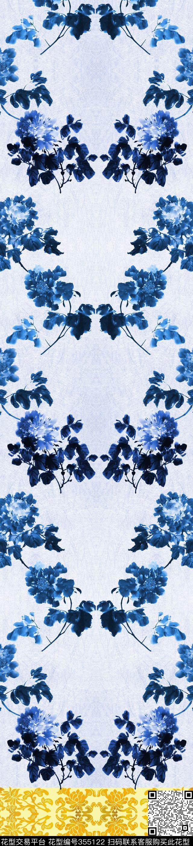 壁纸窗帘青花瓷数码印花华亿平台下载（图片编号: 355122） - 瓦栏（Walan）