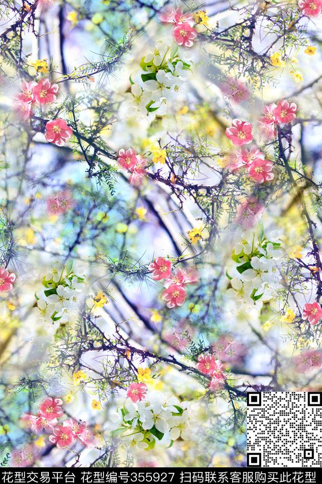 花卉数码印花华亿平台下载（图片编号: 355927） - 瓦栏（Walan）