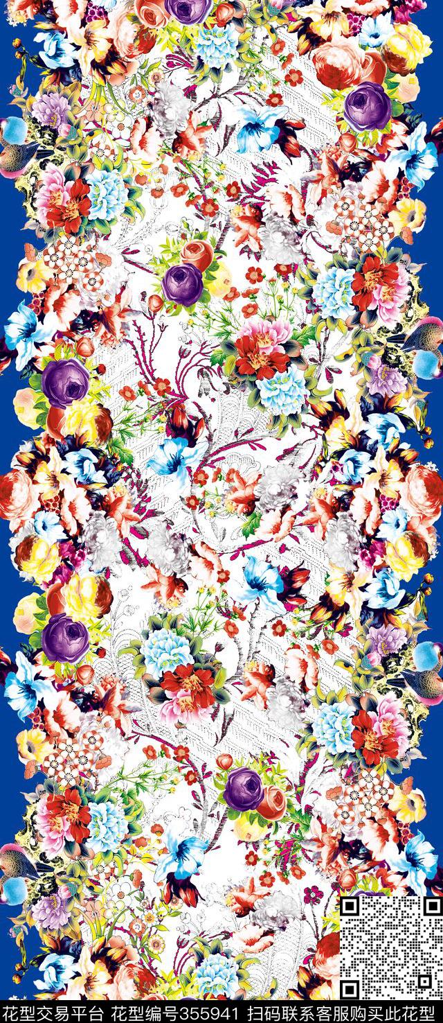 定位花卉底纹数码印花华亿平台下载（图片编号: 355941） - 瓦栏（Walan）