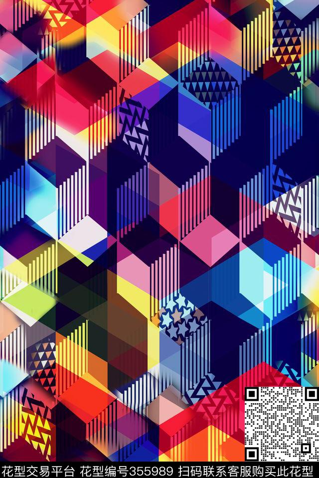 几何数码印花华亿平台下载（图片编号: 355989） - 瓦栏（Walan）