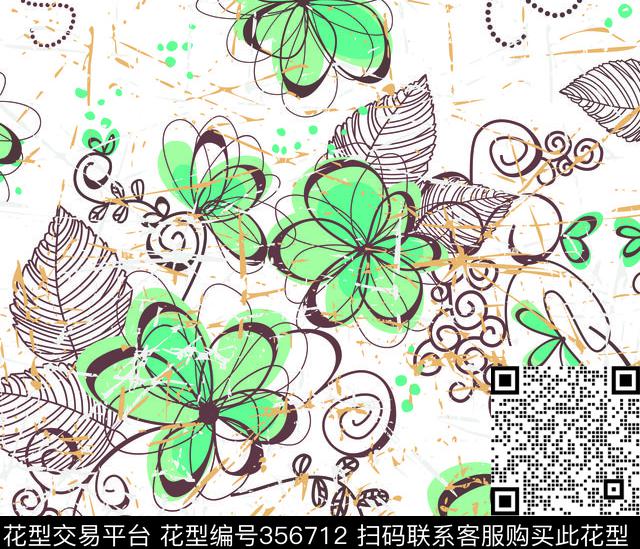 花卉传统印花华亿平台下载（图片编号: 356712） - 瓦栏（Walan）