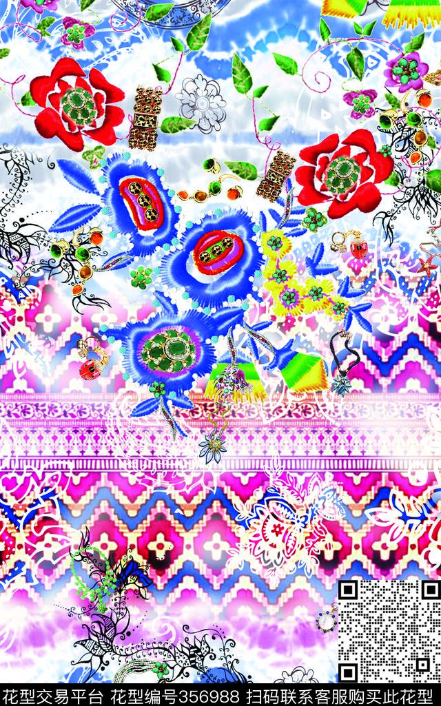 民族风数码印花华亿平台下载（图片编号: 356988） - 瓦栏（Walan）