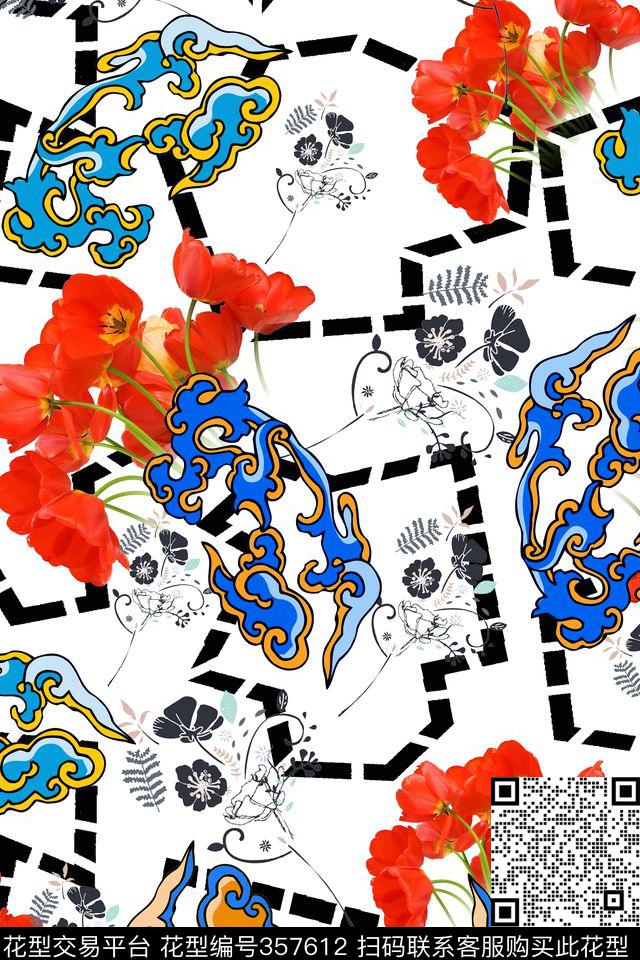 花卉数码印花华亿平台下载（图片编号: 357612） - 瓦栏（Walan）