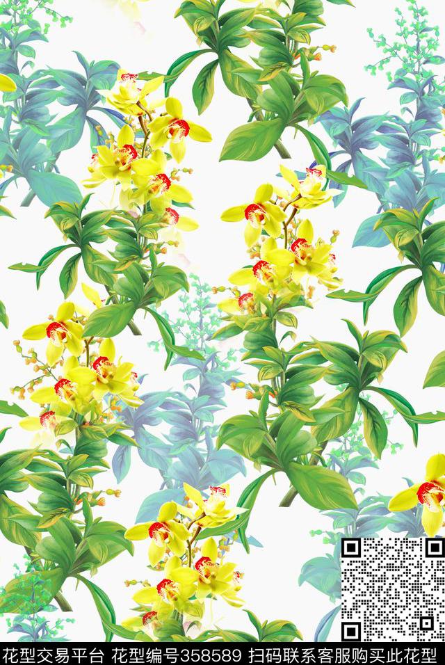 花卉水果、叶子数码印花华亿平台下载（图片编号: 358589） - 瓦栏（Walan）