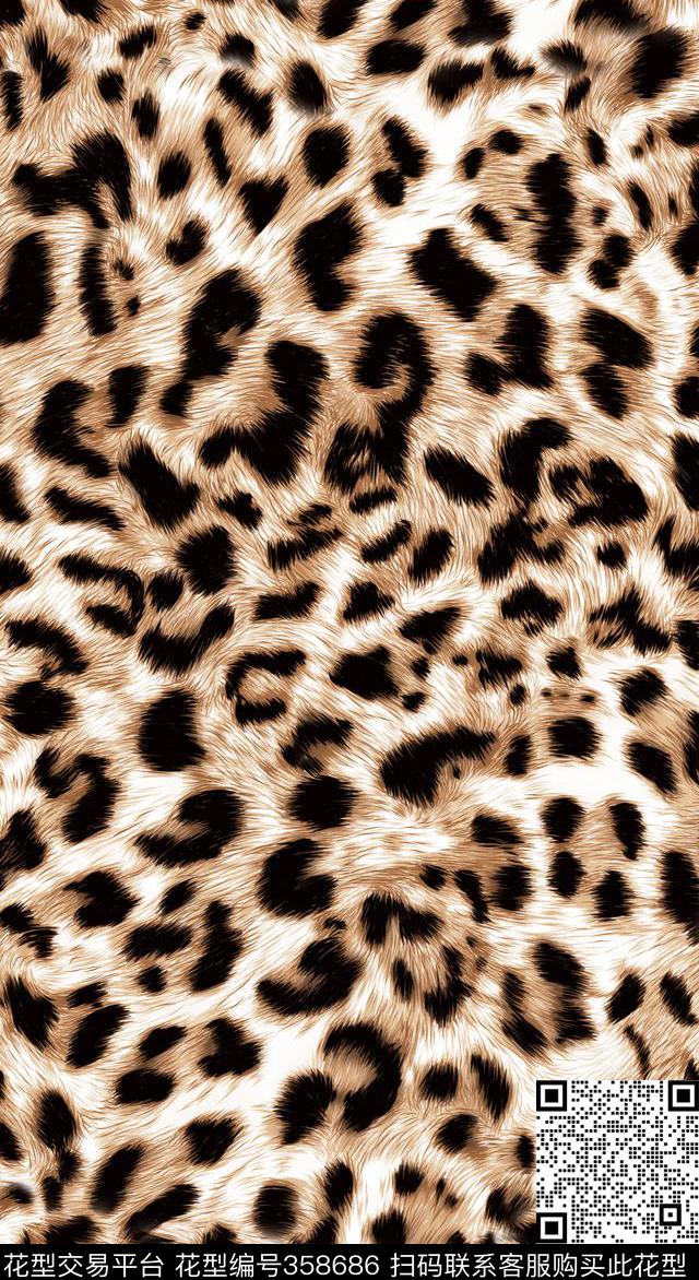 豹纹动物纹女装数码印花华亿平台下载（图片编号: 358686） - 瓦栏（Walan）