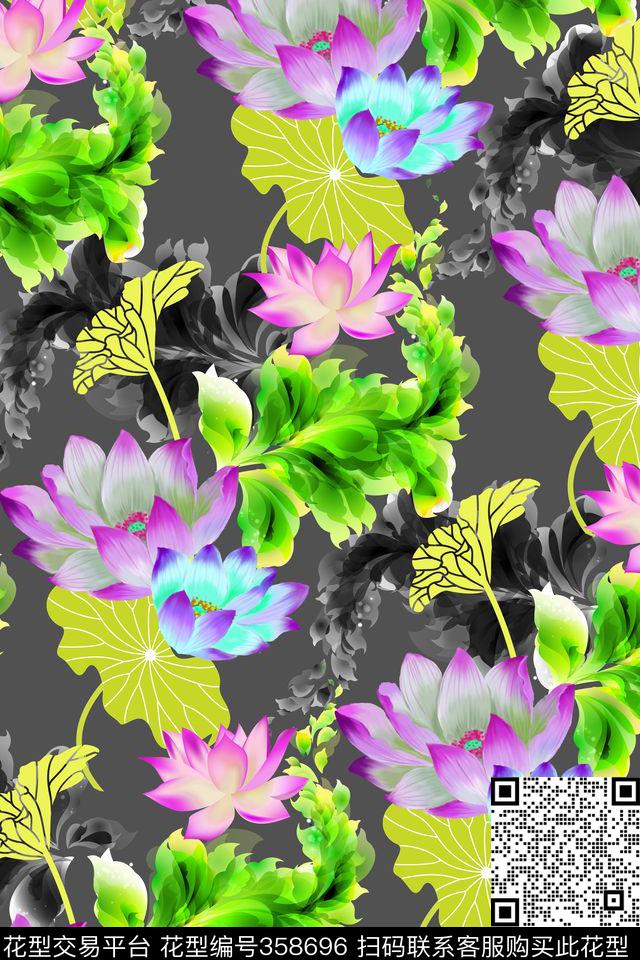 花卉植物数码印花华亿平台下载（图片编号: 358696） - 瓦栏（Walan）