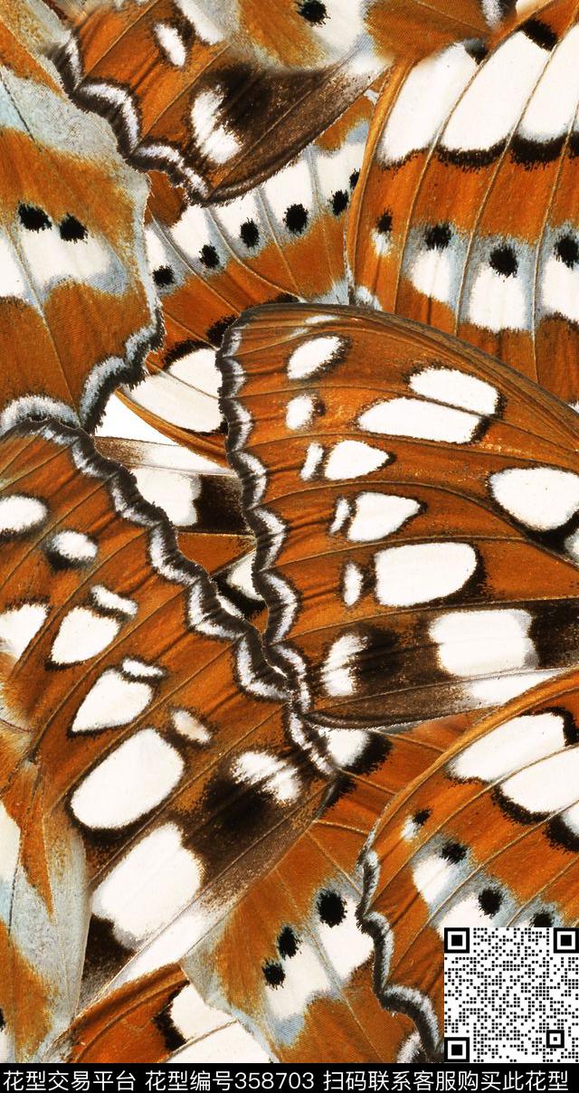 蝴蝶动物纹数码印花华亿平台下载（图片编号: 358703） - 瓦栏（Walan）