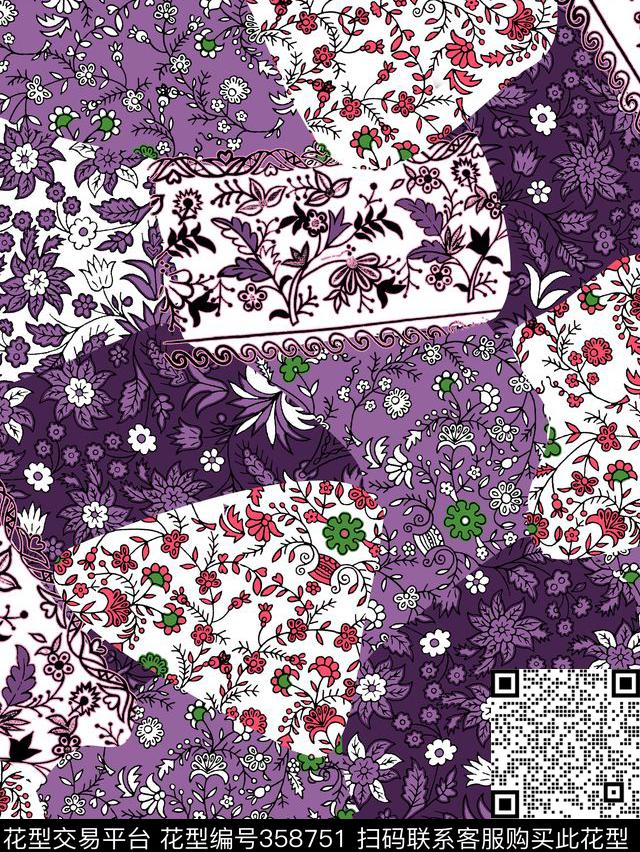 小碎花花卉矢量传统印花华亿平台下载（图片编号: 358751） - 瓦栏（Walan）