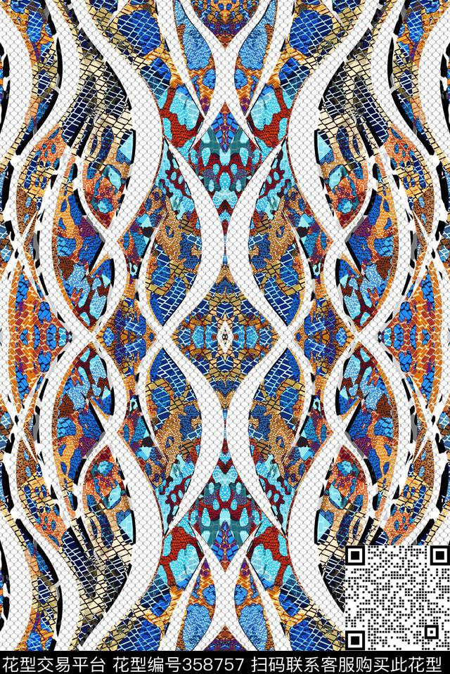 对称另类个性数码印花华亿平台下载（图片编号: 358757） - 瓦栏（Walan）