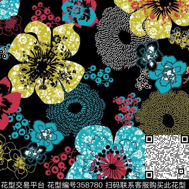 花卉简洁小花传统印花华亿平台下载（图片编号: 358780） - 瓦栏（Walan）