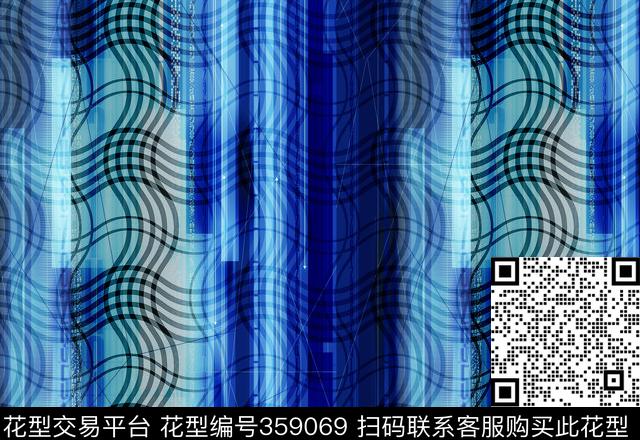 格子风格科技元素、变异格子数码科技数码印花华亿平台下载（图片编号: 359069） - 瓦栏（Walan）