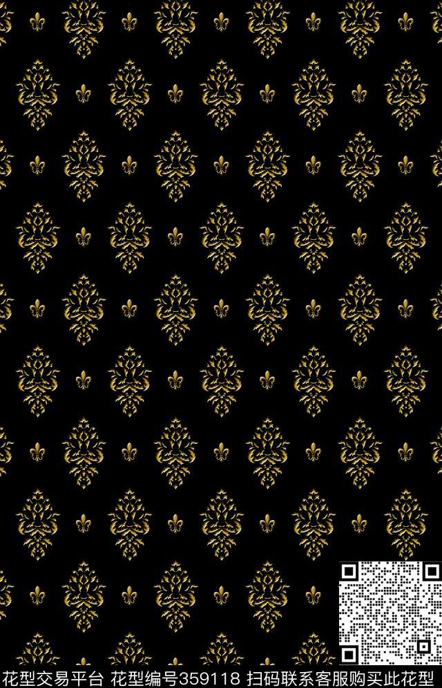 四方两方连续传统印花华亿平台下载（图片编号: 359118） - 瓦栏（Walan）