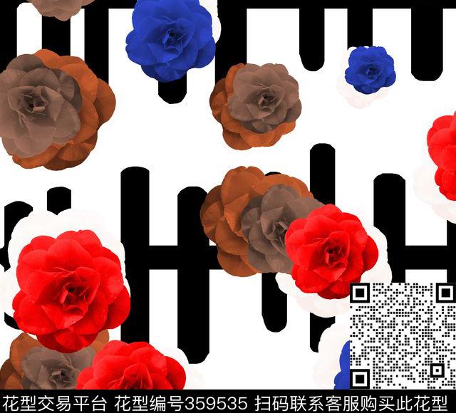 花卉数码印花华亿平台下载（图片编号: 359535） - 瓦栏（Walan）