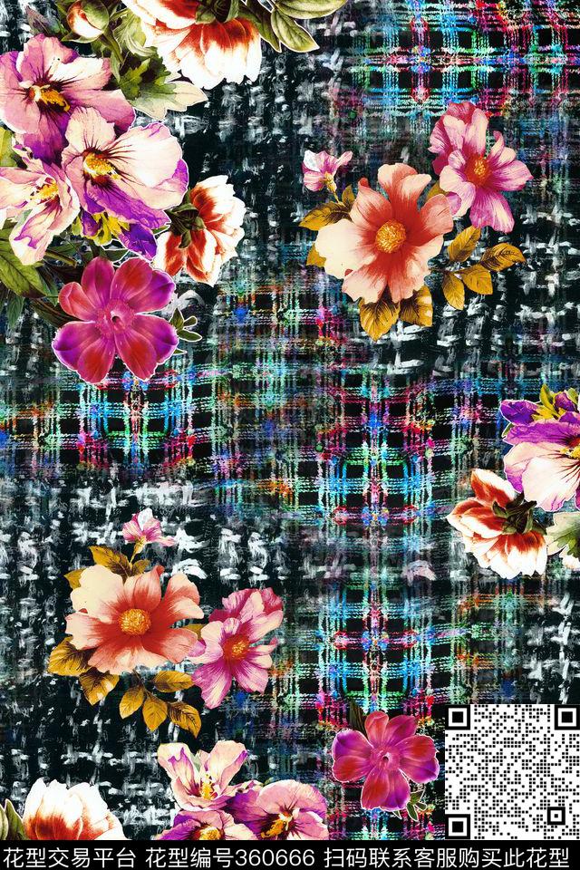 花卉数码印花华亿平台下载（图片编号: 360666） - 瓦栏（Walan）