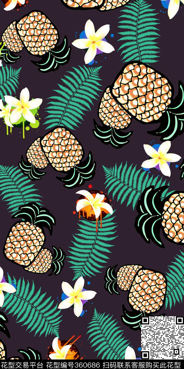 男女泳装四方连续花鸟植物传统印花华亿平台下载（图片编号: 360686） - 瓦栏（Walan）