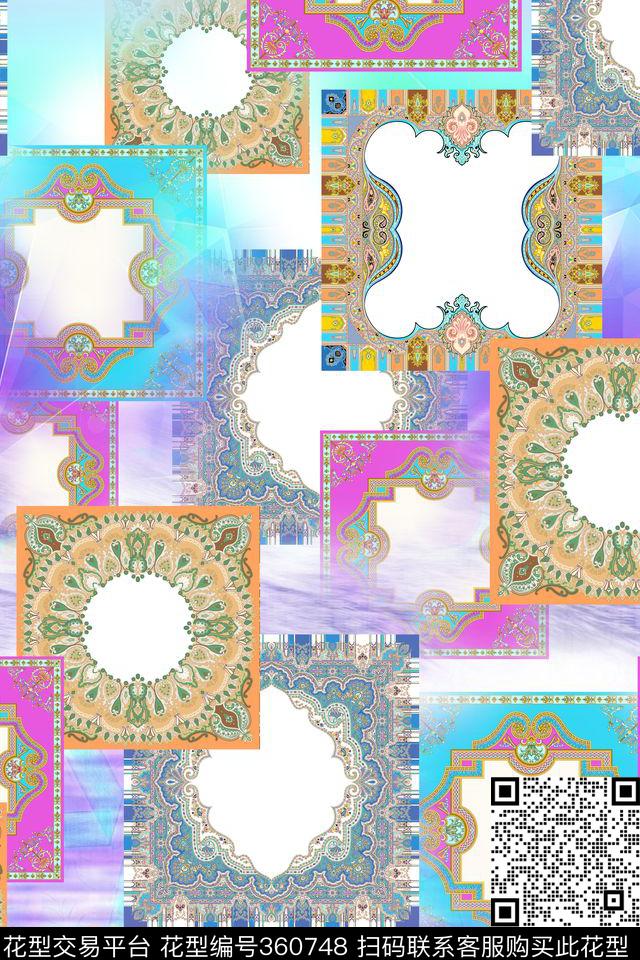 几何民族数码印花华亿平台下载（图片编号: 360748） - 瓦栏（Walan）
