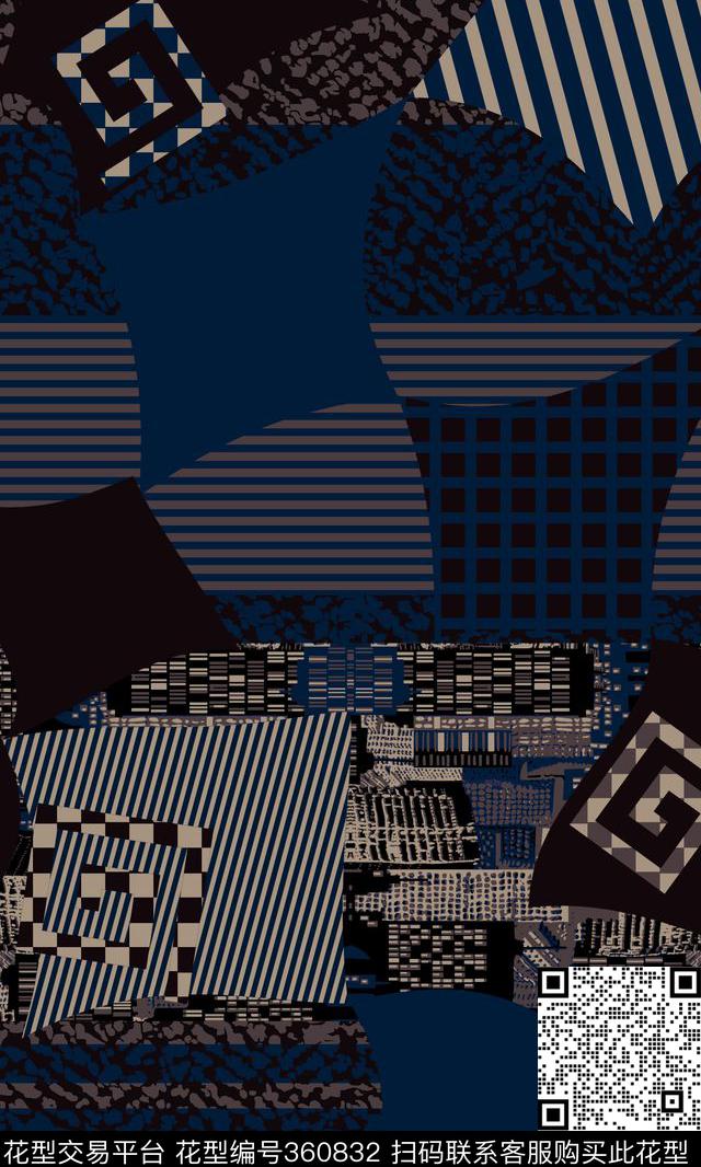 抽象几何传统印花华亿平台下载（图片编号: 360832） - 瓦栏（Walan）