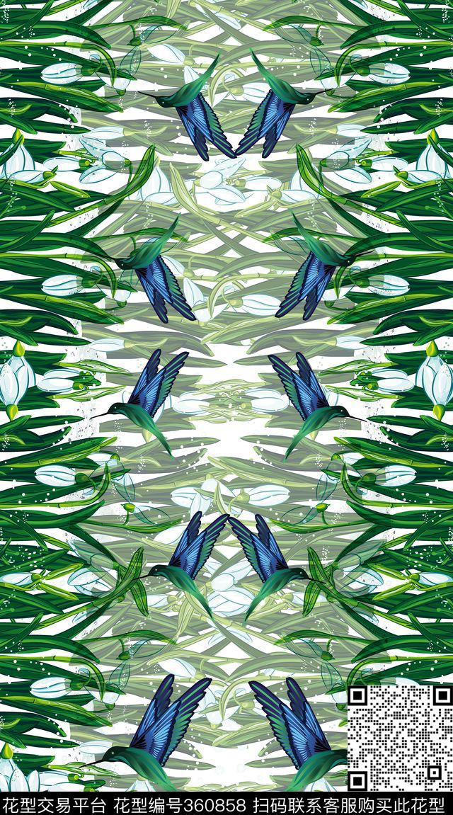 花鸟花卉数码印花华亿平台下载（图片编号: 360858） - 瓦栏（Walan）
