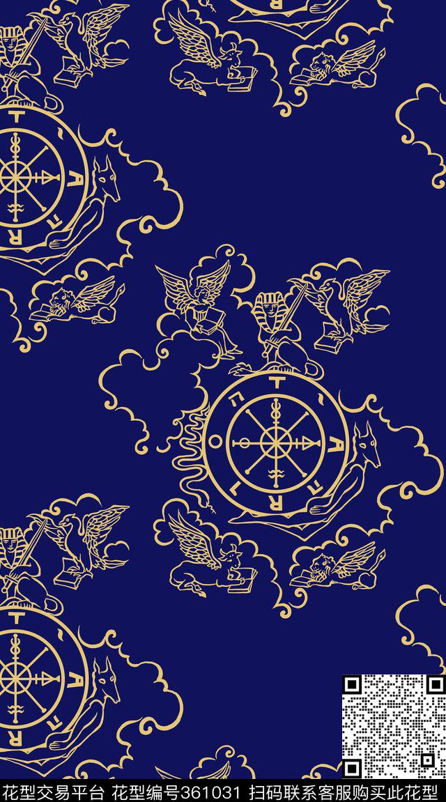 希腊神话神兽天使传统印花华亿平台下载（图片编号: 361031） - 瓦栏（Walan）