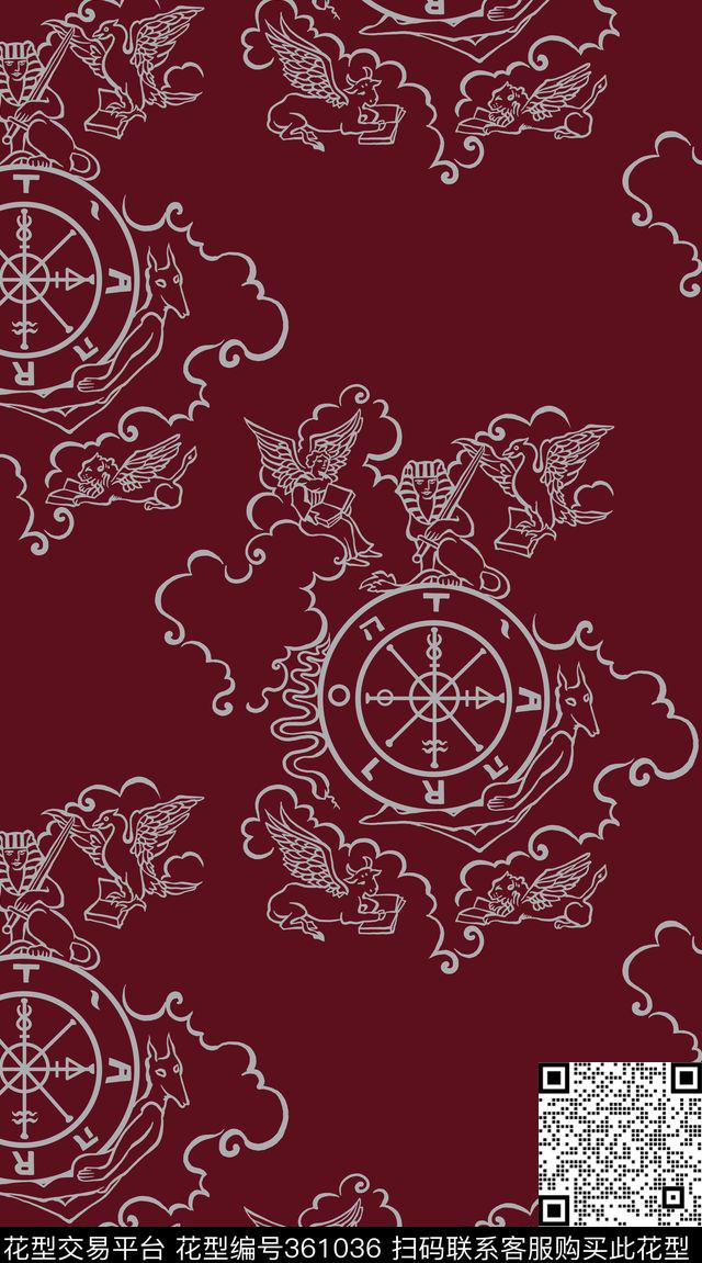 希腊神话神兽天使传统印花华亿平台下载（图片编号: 361036） - 瓦栏（Walan）
