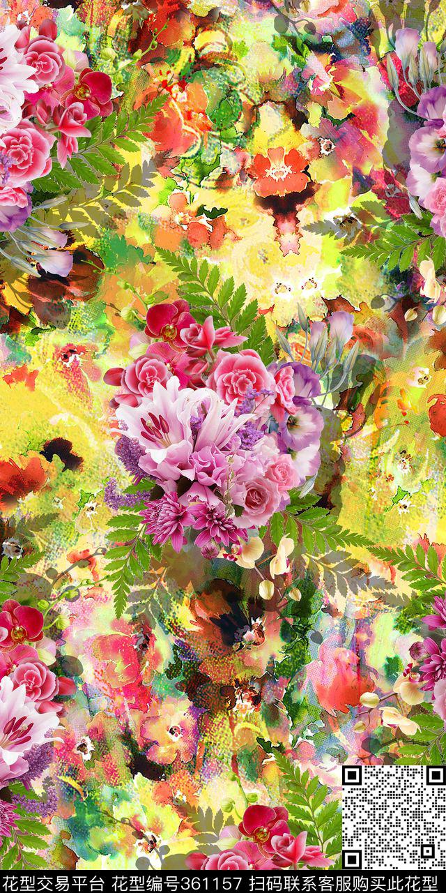 花卉数码印花华亿平台下载（图片编号: 361157） - 瓦栏（Walan）