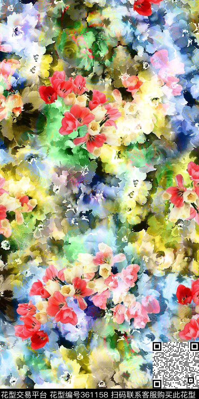 花卉数码印花华亿平台下载（图片编号: 361158） - 瓦栏（Walan）