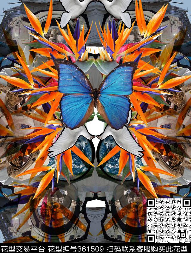 潮流动物复古数码印花华亿平台下载（图片编号: 361509） - 瓦栏（Walan）