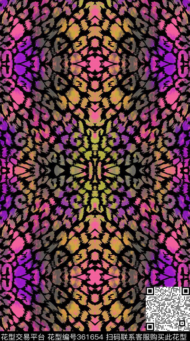动物纹豹纹渐变数码印花华亿平台下载（图片编号: 361654） - 瓦栏（Walan）