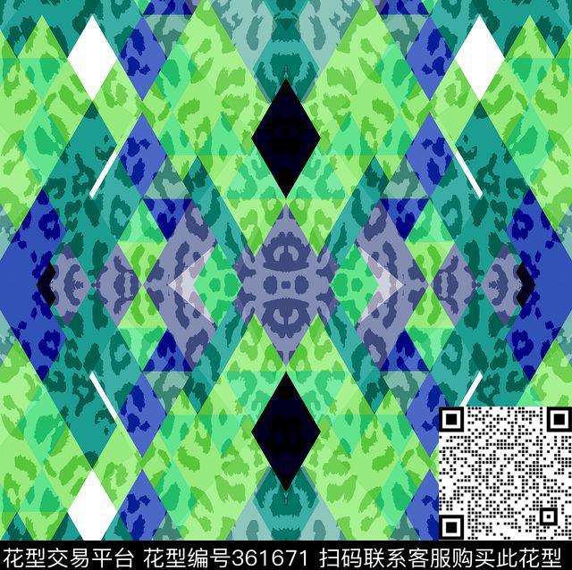 几何豹纹科技数码印花华亿平台下载（图片编号: 361671） - 瓦栏（Walan）