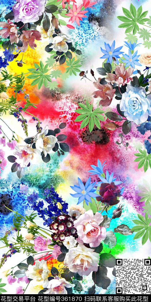 花卉数码印花华亿平台下载（图片编号: 361870） - 瓦栏（Walan）