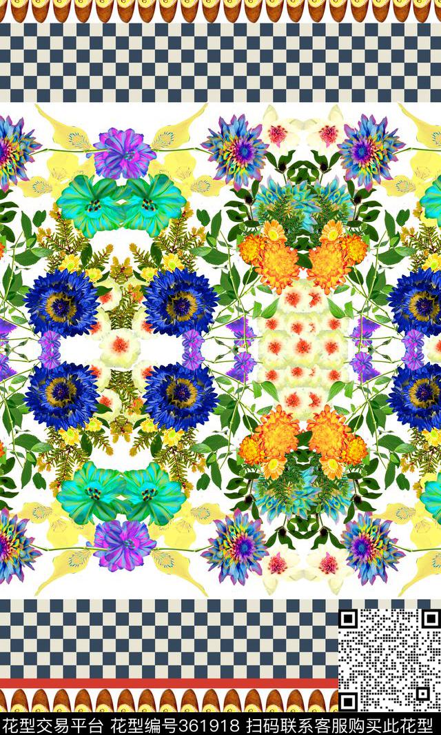 宫廷风花卉大理石数码印花华亿平台下载（图片编号: 361918） - 瓦栏（Walan）