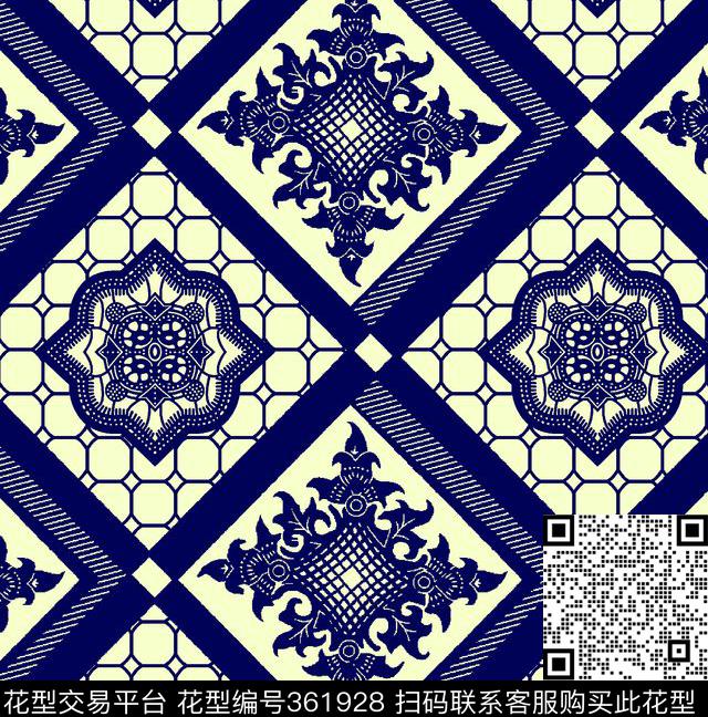 仿蜡华亿平台传统印花华亿平台下载（图片编号: 361928） - 瓦栏（Walan）