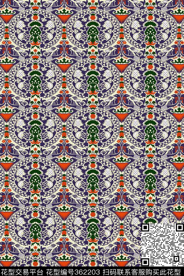 民族风花纹传统印花华亿平台下载（图片编号: 362203） - 瓦栏（Walan）