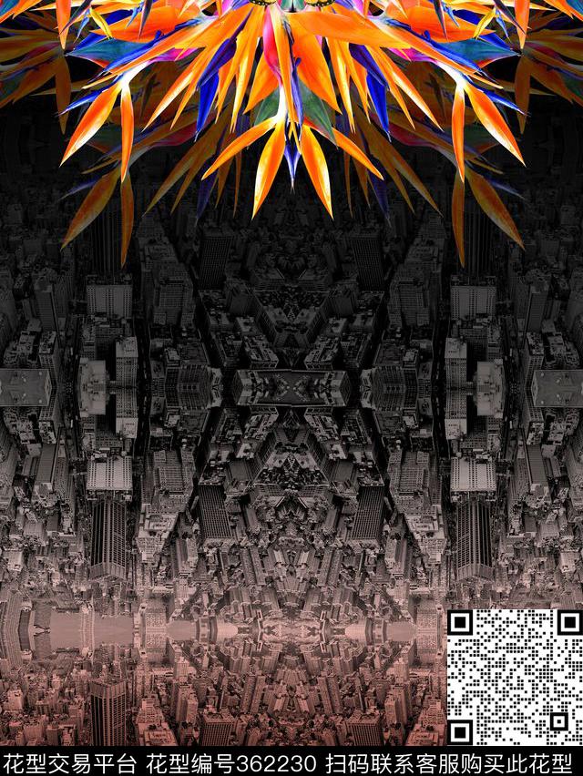 复古潮流抽象数码印花华亿平台下载（图片编号: 362230） - 瓦栏（Walan）