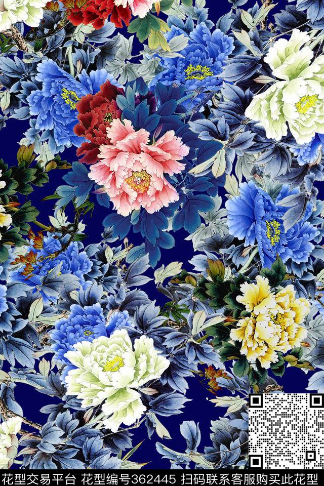花卉休闲怀旧数码印花华亿平台下载（图片编号: 362445） - 瓦栏（Walan）
