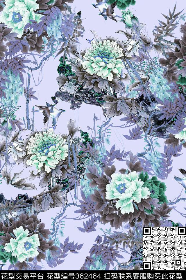 花卉休闲怀旧数码印花华亿平台下载（图片编号: 362464） - 瓦栏（Walan）
