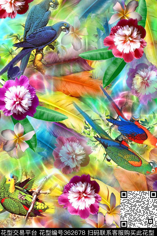 花卉数码印花华亿平台下载（图片编号: 362678） - 瓦栏（Walan）