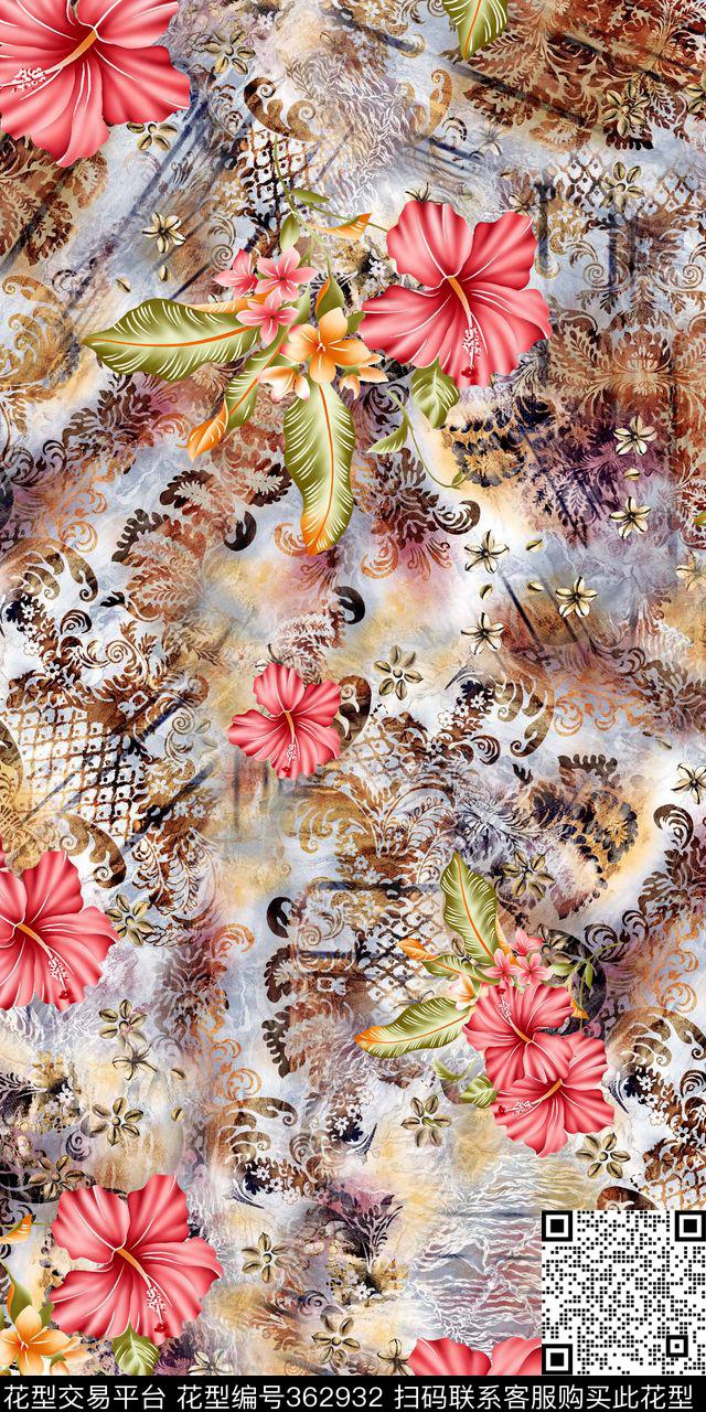 花卉数码印花华亿平台下载（图片编号: 362932） - 瓦栏（Walan）