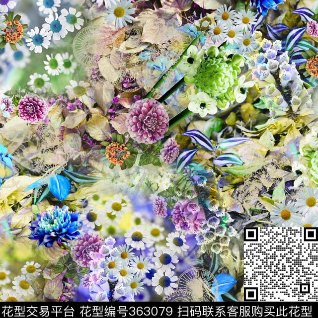 花卉数码印花华亿平台下载（图片编号: 363079） - 瓦栏（Walan）