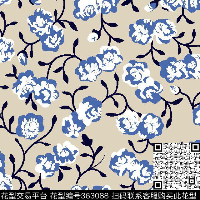 田园风男装青花瓷传统印花华亿平台下载（图片编号: 363088） - 瓦栏（Walan）